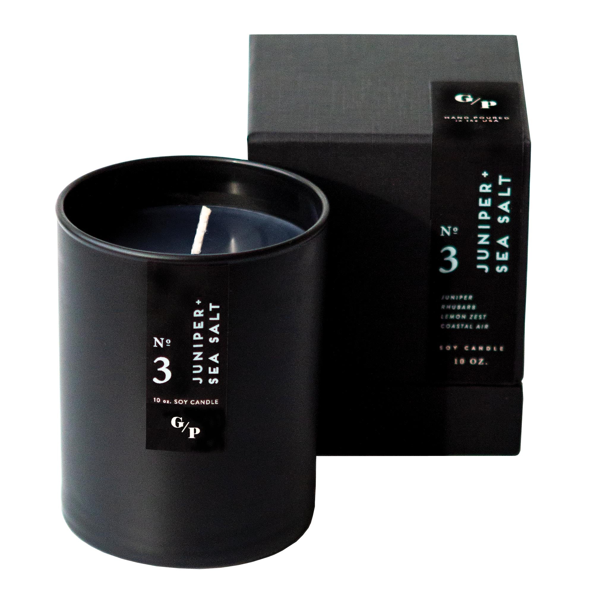 Classic 10oz Matte Black Glass Soy Candle - Dozens of Fragrance