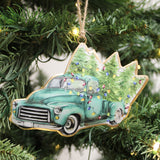 Truck w/Tree Ornament- Blue