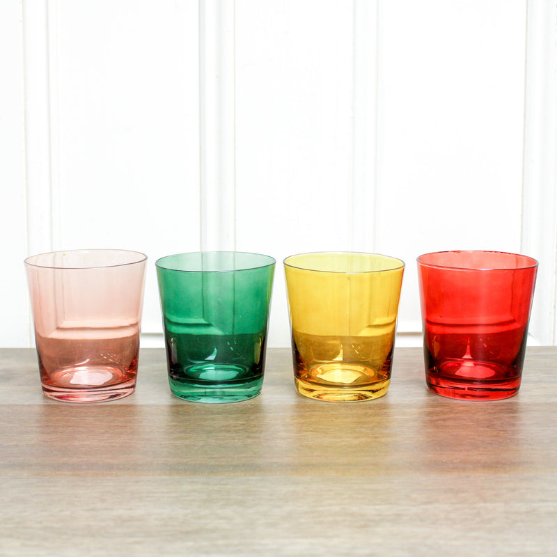 12 oz. Low Ball Drinking Glass, Green