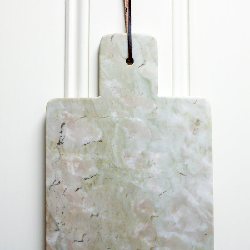 Marble Cheese/Cutting Board with Leather Tie and Handle