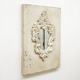 White Wood Rectangle Crest Mirror