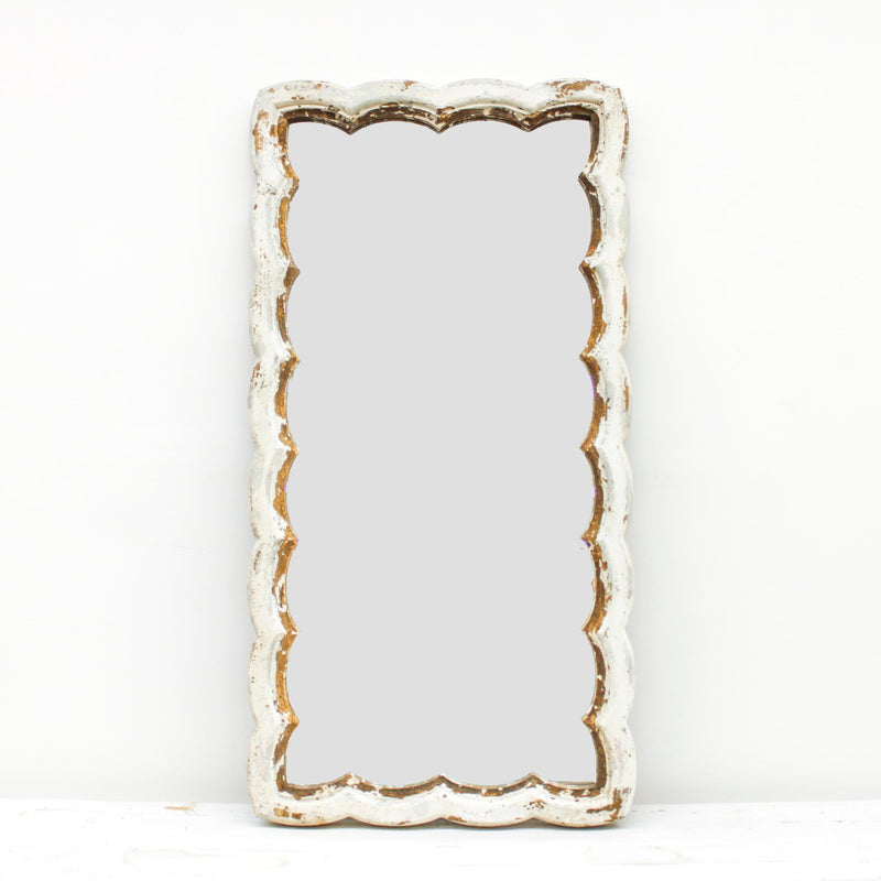 Scalloped Wood Mirror