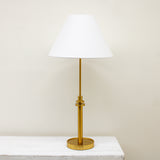 Antique Brass Metal Lamp with White Shade