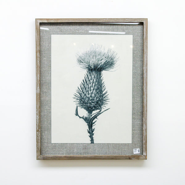 Floral Stem Print with Wood Frame (D)