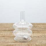 6.5 Inch Handmade Clear Glass Modern Taper Candleholder