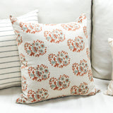 Designer "Coronado" Floral Pillow Cover with Down Pillow Insert - 20x20
