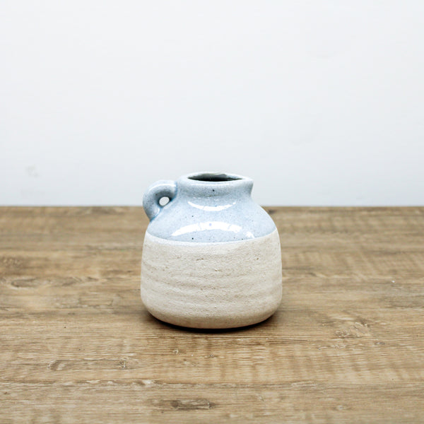 Ceramic Pots w/ Light Blue Glaze on Top (C)