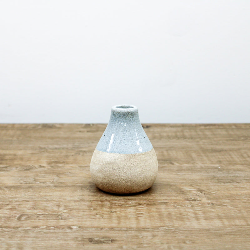 Ceramic Pots w/ Light Blue Glaze on Top (A)