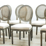 Camille Oak Side Chair (Oatmeal Linen)