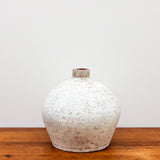 8.25 Inch Distressed White Ceramic Vase