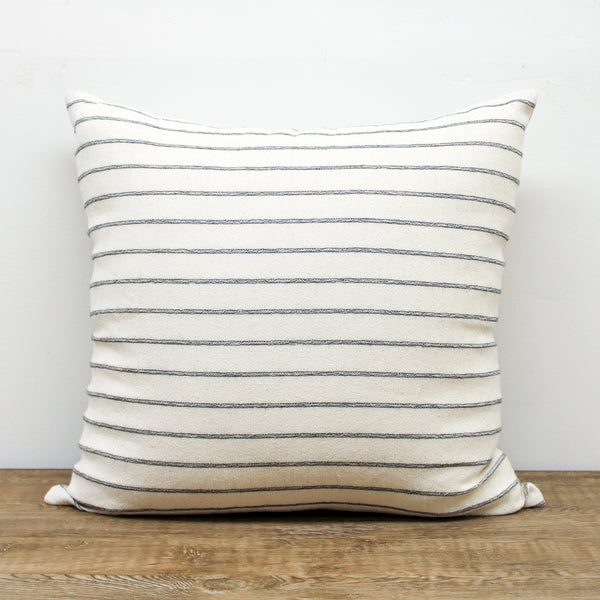 Cotton Black Stripe "Torrance" Pillow Cover with Down Pillow Insert - 20x20