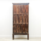 Rustic Wood Cabinet with 4 Cabinets and Glass
