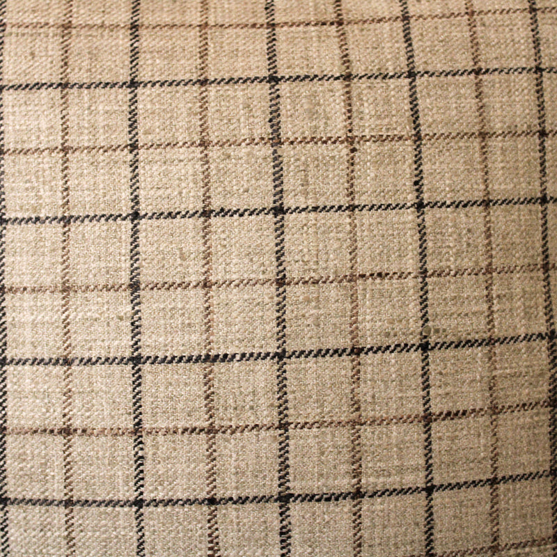 Designer "Windsor" Windowpane in Gray Pillow Cover with Down Pillow Insert - 20x20