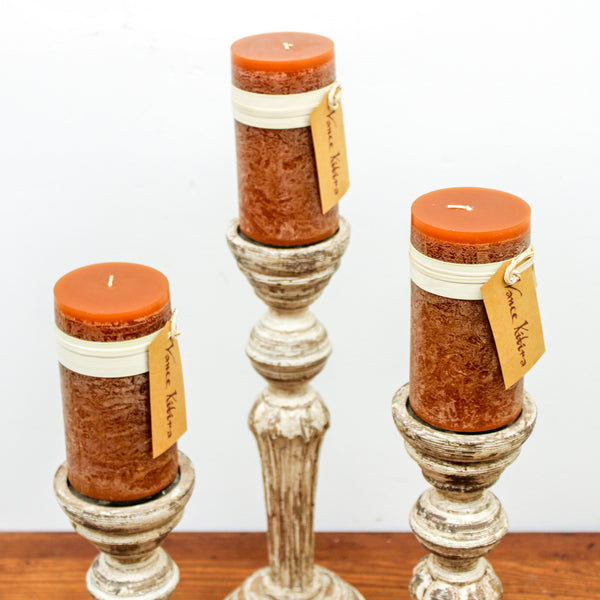 Caramel Timber Pillar Candle (6" Tall)