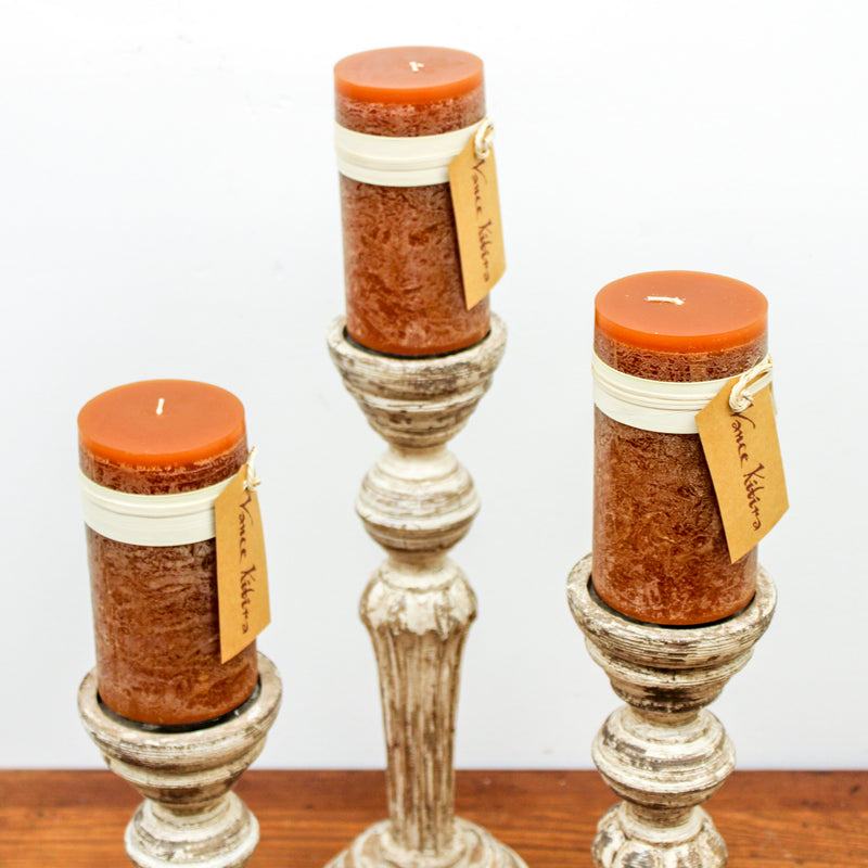Caramel Timber Pillar Candle (6" Tall)