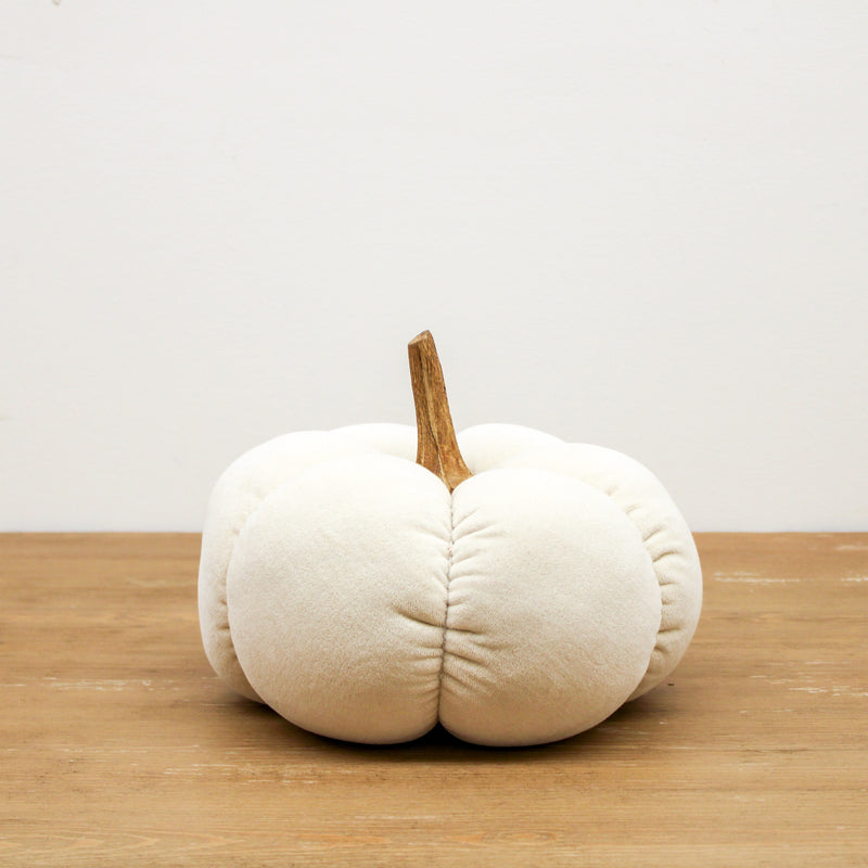 Large Cream Velvet Pumpkin