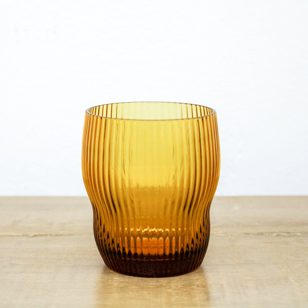 8 oz. Fluted Amber Drinking Glass