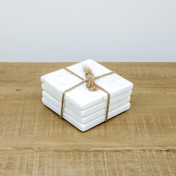 Set Of 4 Marble Square Coasters
