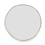 Organic Wall Mirror w/Plain Glass - Brass Antique