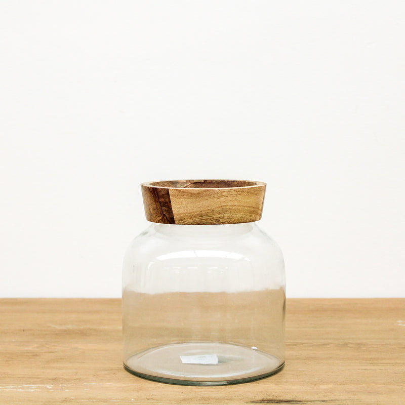 Small Glass and Wood Vase (C)