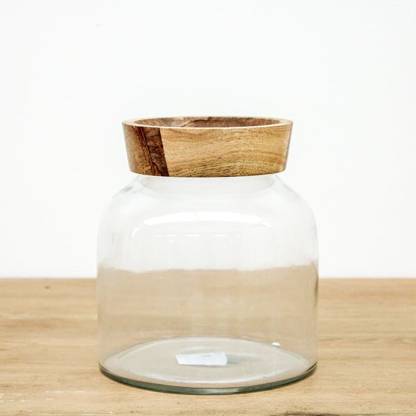 Small Glass and Wood Vase (C)