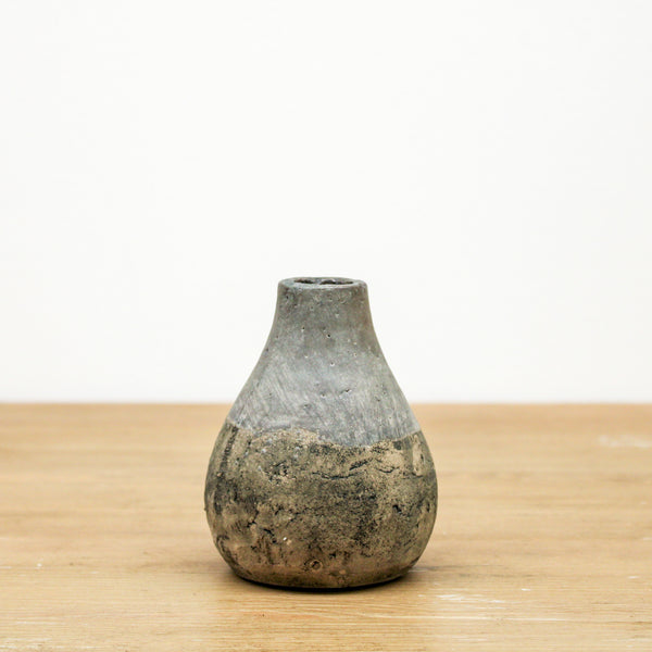 Ceramic Pot W/ Gray Glazed Tops (B)