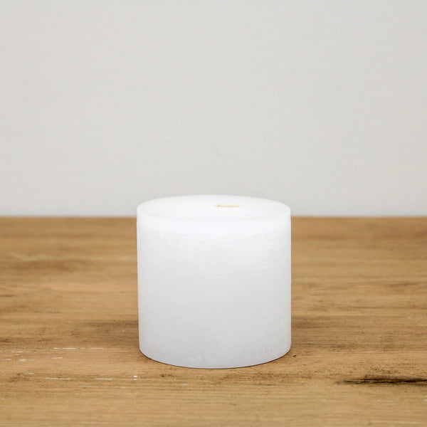 White Timber Pillar Candle (3.25" Tall)