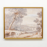 Muted Landscape Canvas Print in Gold Frame