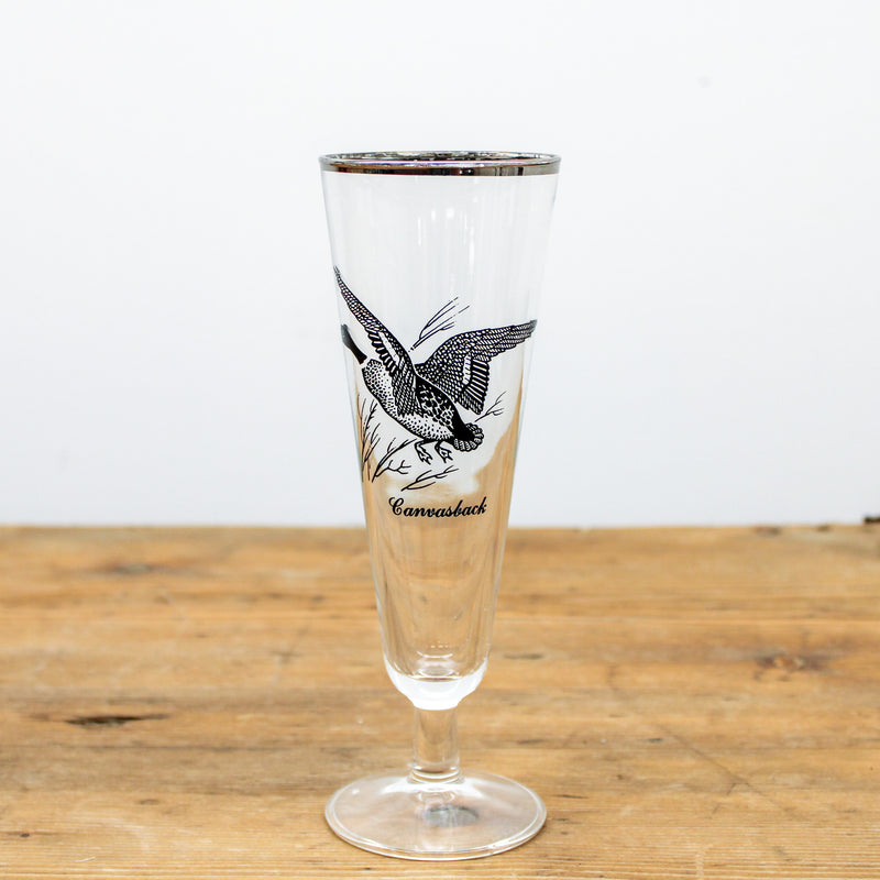 Vintage Federal Glass Game Bird Pilsner Glasses, Set of 4