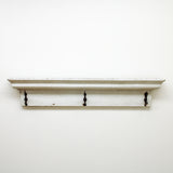 White Farmhouse Architectural Piece with Hooks