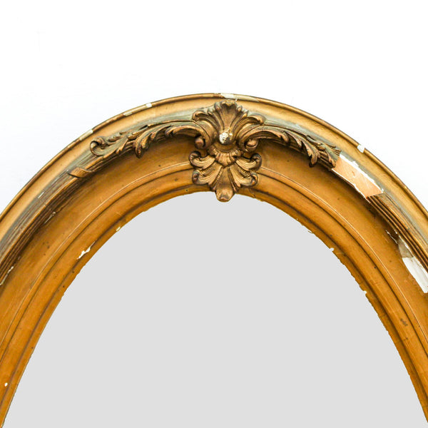Vintage Gold Beveled Oval Mirror