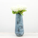 18.25 inch Acid Washed Light Blue Metal Tall Vase