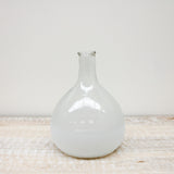 11.5 Inch Gray Glass Rounded Long Neck Bottle w/Frosted Bottoms