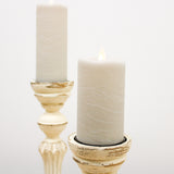 Taupe Frosted Rustic LED Pillar Candle (5"Tall)
