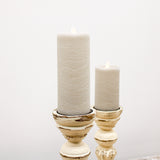Taupe Frosted Rustic LED Pillar Candle (7"Tall)