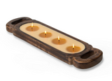 Medium Wood Candle Tray - Bourbon Vanilla