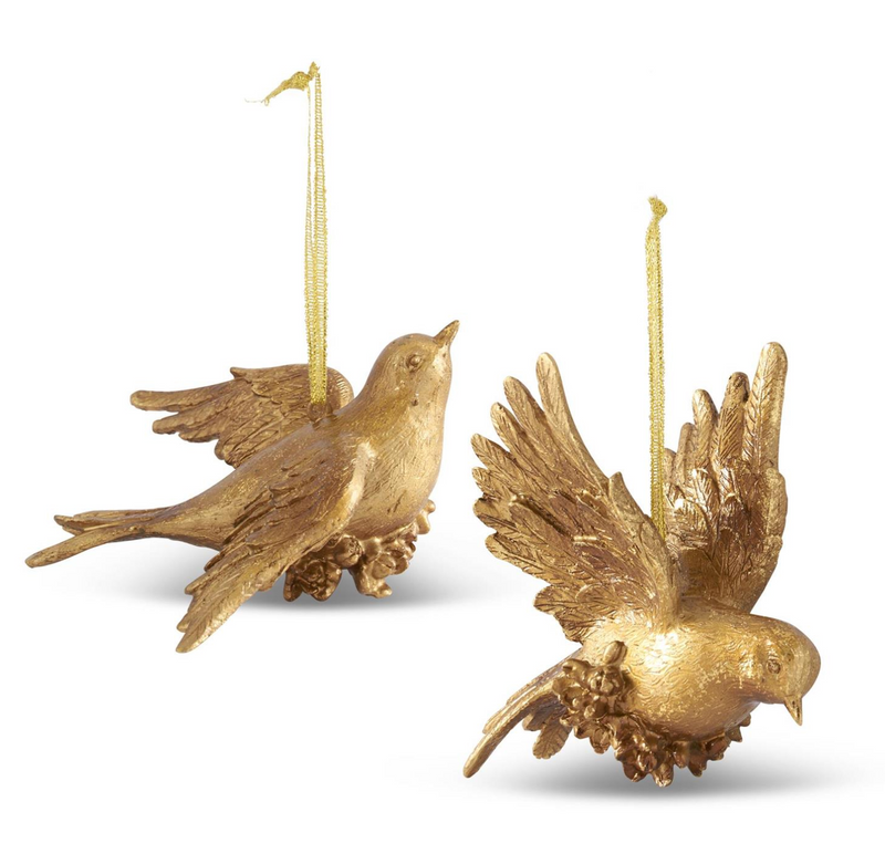 Gold Leaf Bird Ornament (Style 1)