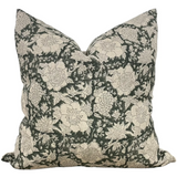 Designer "Oakdale" Floral Pillow Cover with Down Pillow Insert - 20x20