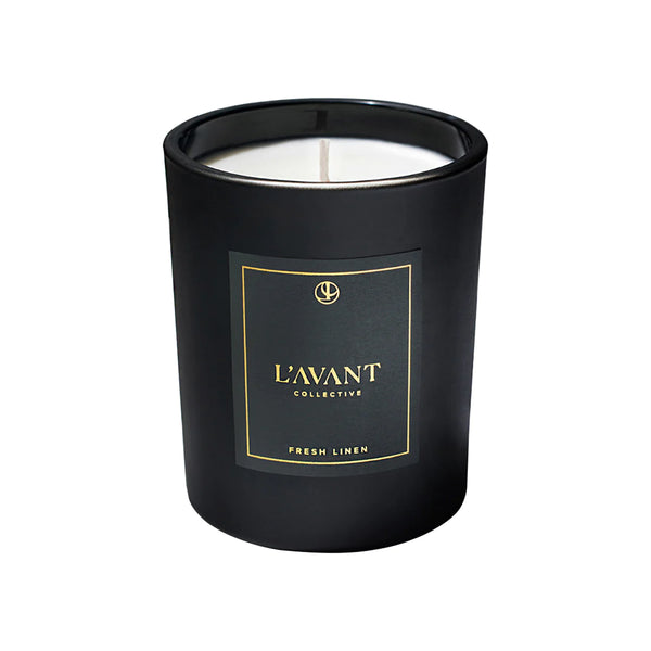 Fresh Linen Candle 8oz (Black)