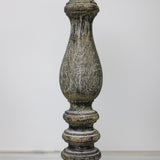 18.25 Inch Gray Ribbed Wood Candleholder
