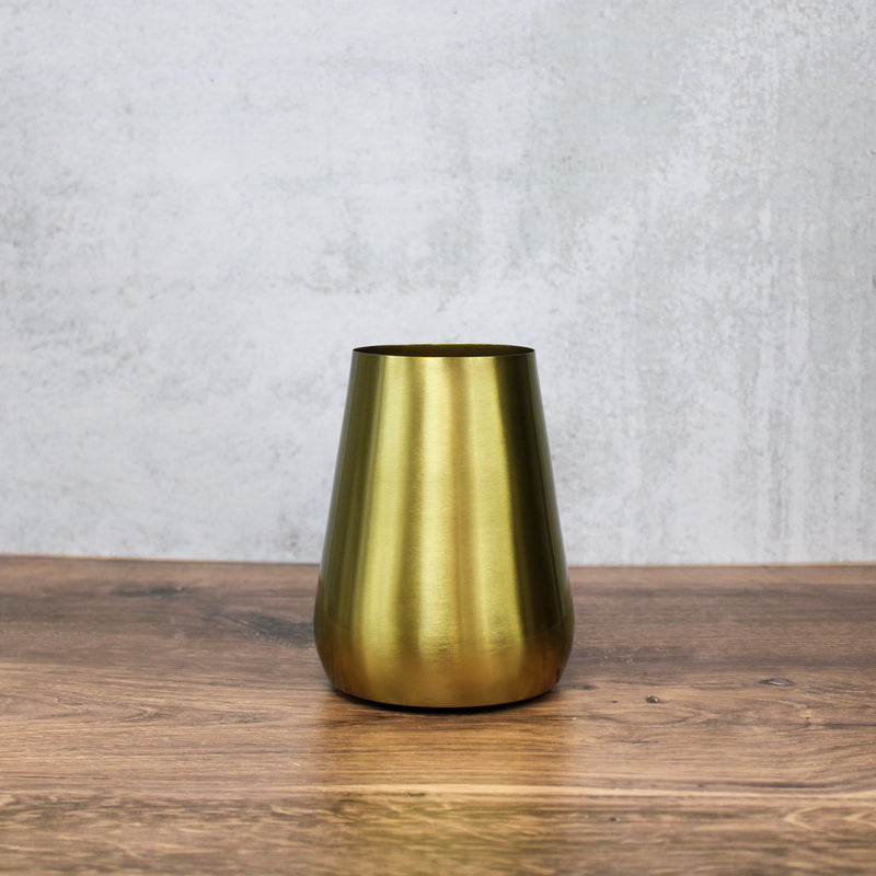 6 Inch Brushed Gold Vase