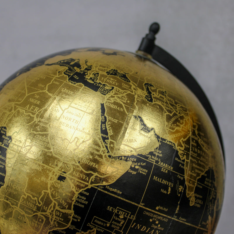 Black and Gold Globe on Stand