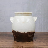 8 Inch Ceramic Cream and Brown Glazed Jug