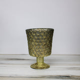 7.5 Inch Honeycomb Champagne Mercury Glass Fluted Vase