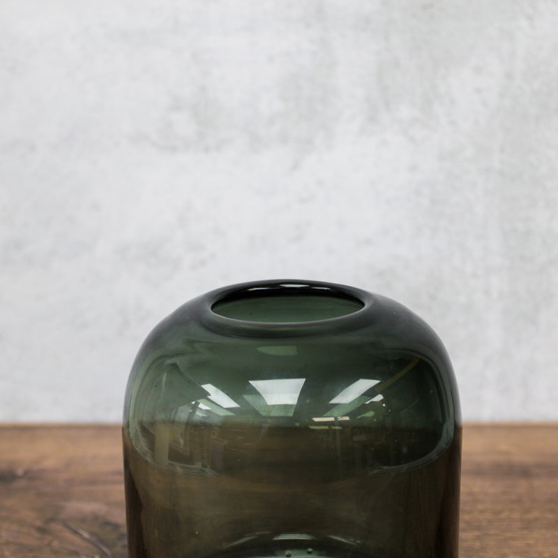 5 Inch Gray Transparent Glass Vase
