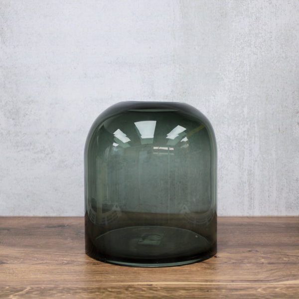 8.5 Inch Gray Transparent Glass Vase