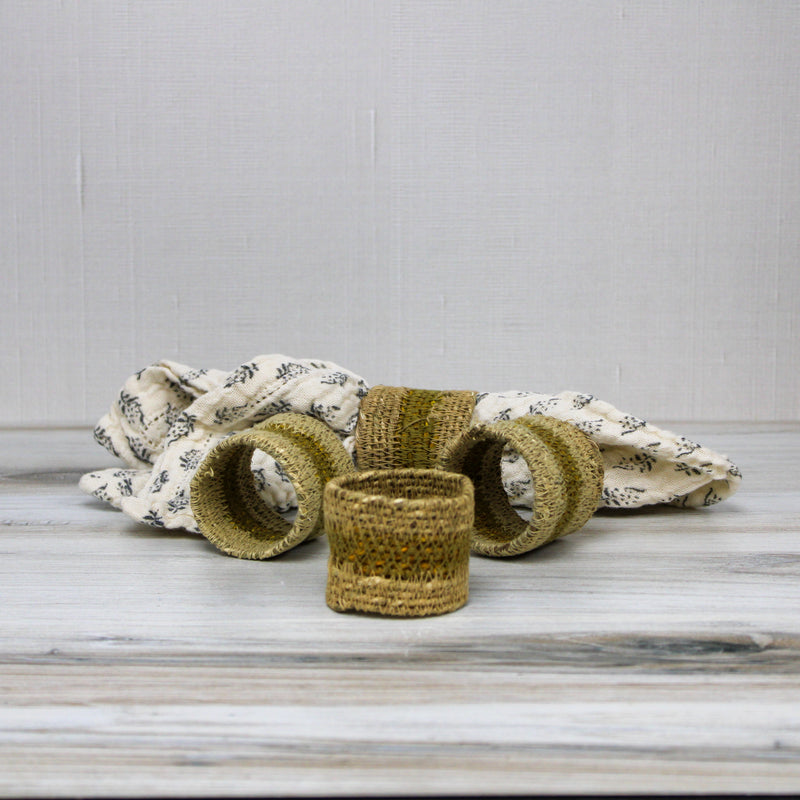 Hand-Woven Napkin Rings with Stripe