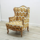 Cotton Embroidered Upholstered Arm Chair