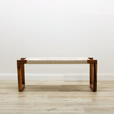 Teak Wood and Hand-woven Cotton Rope Bench