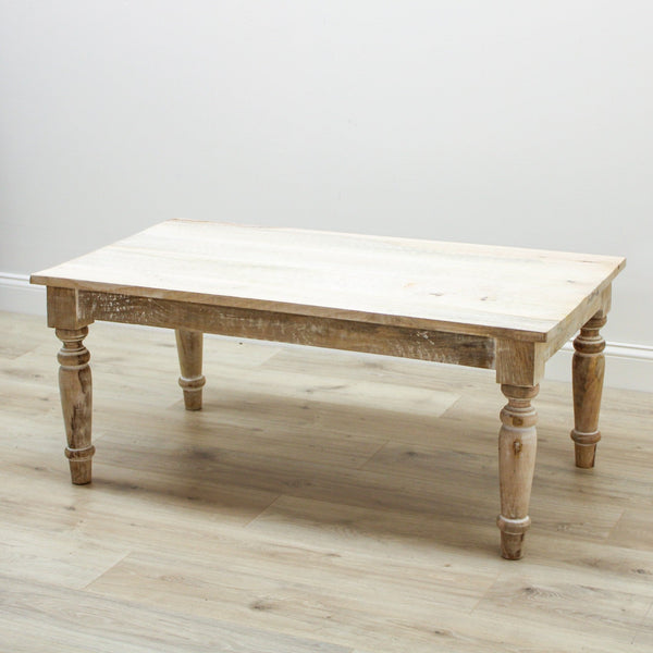 White Wash Wood Coffee Table